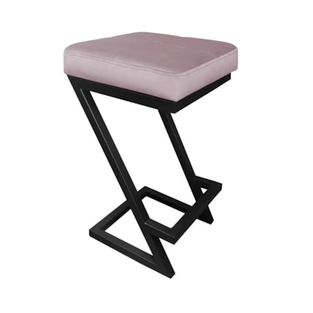 Hoker niski ZAZU VELVET jasnoróżowy