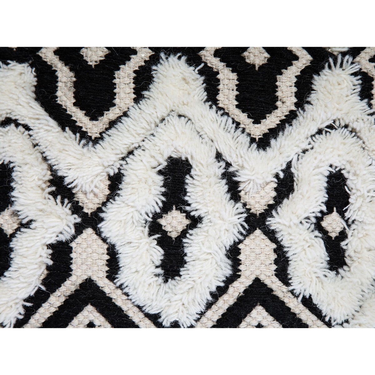 Puf 45 x 45 x 45 cm czarno-biały ORAI