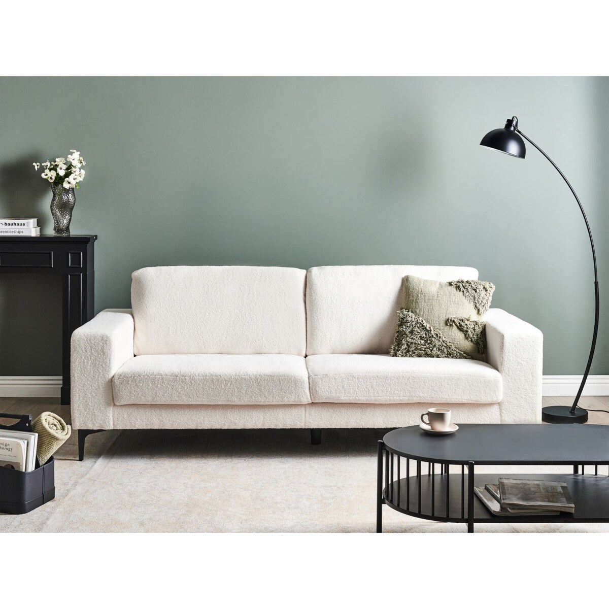 Sofa 3-osobowa boucle biała VADSTENA