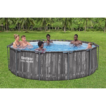 Basen stelażowy ogrodowy okrągły Bestway rodzinny 366x100cm zestaw 18w1