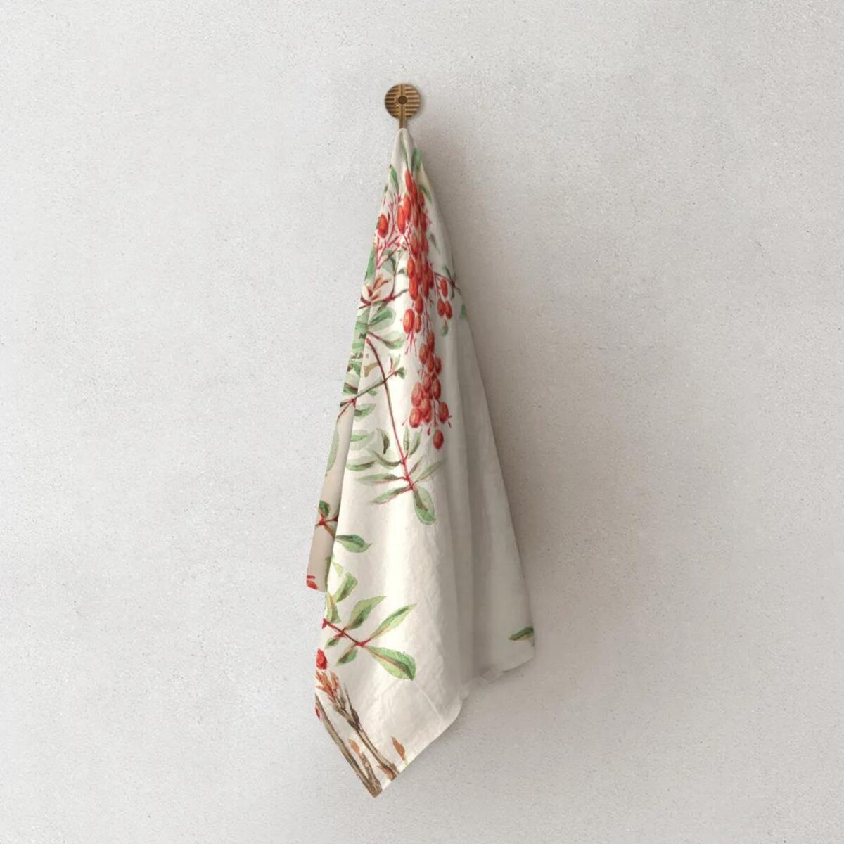 Lniany ręcznik kuchenny - Jarzębina