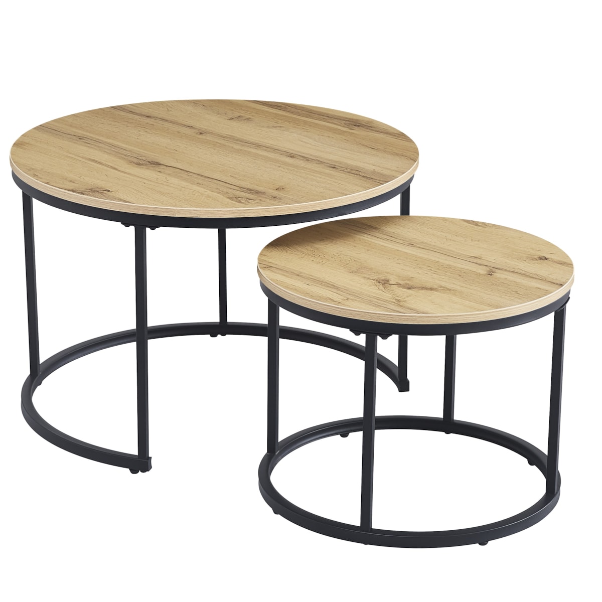 TWIN MAX ZESTAW STOLIKÓW KAWOWYCH fi 70/50 cm 2szt DĄB