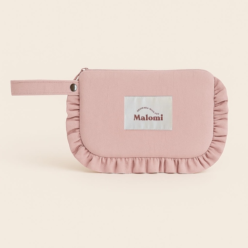 Kosmetyczka z falbanką pink