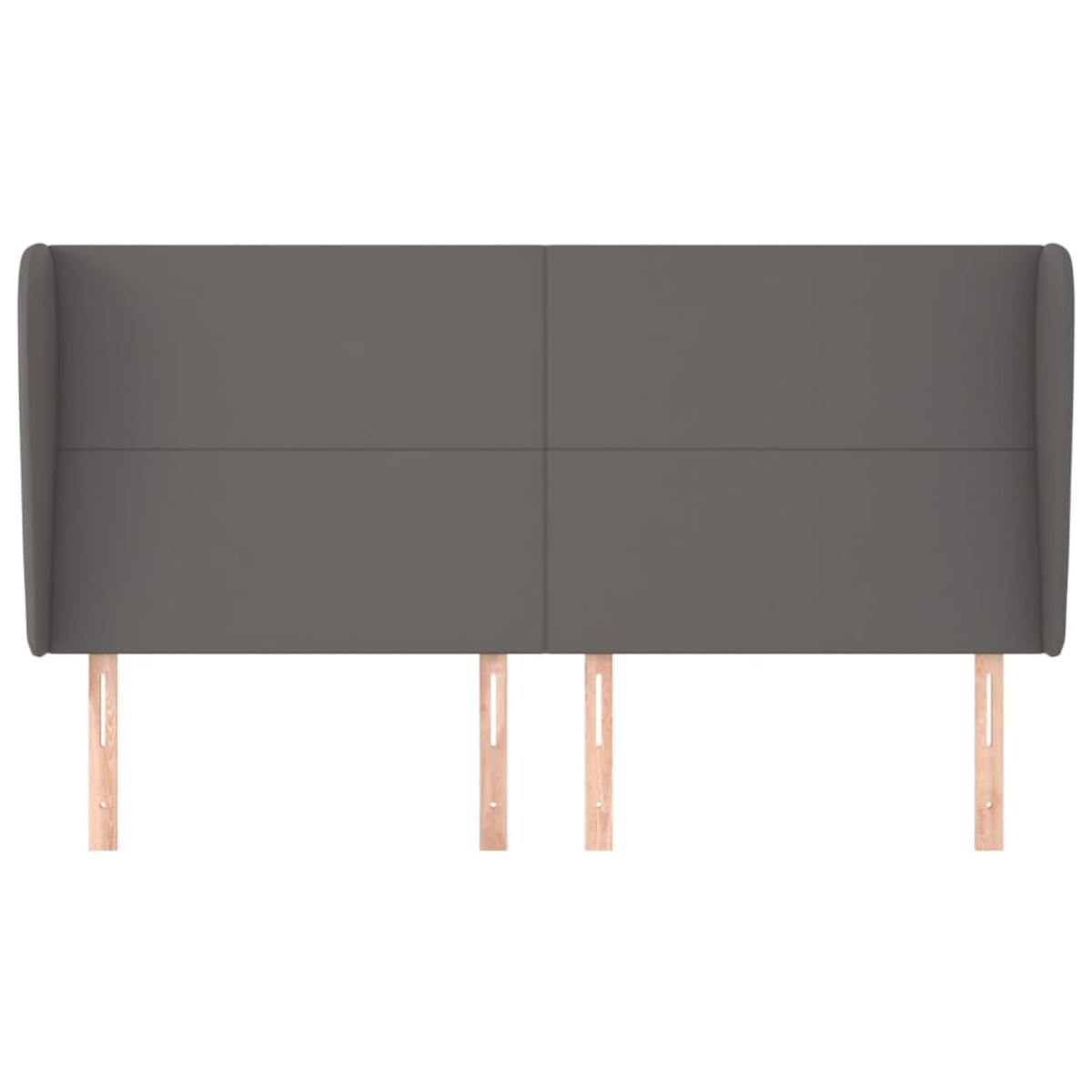 vidaXL Zagłówek uszak, szary, 203x23x118/128 cm, sztuczna skóra