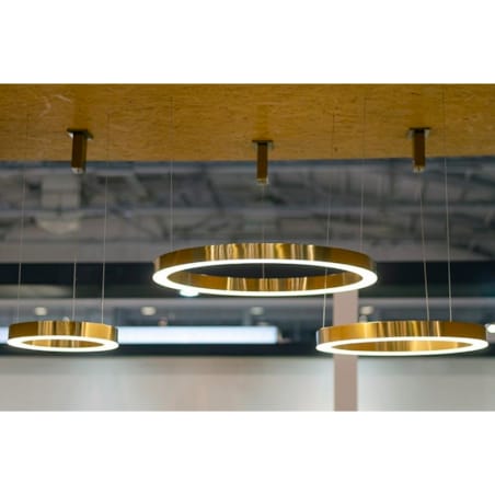 Złota lampa wisząca Ring okrągła LED 38W 3000K nad stół