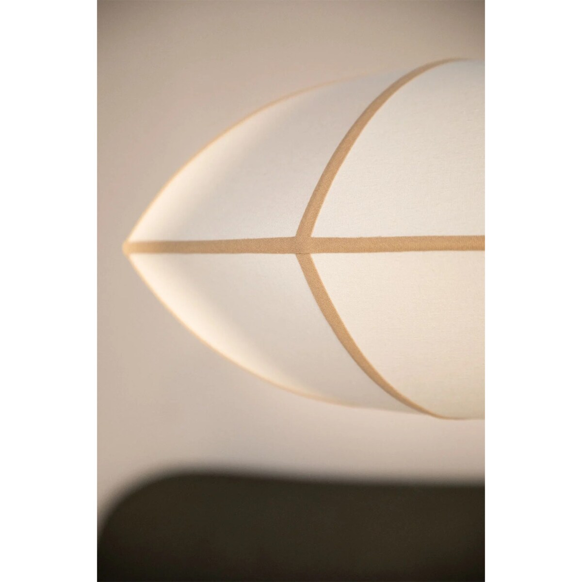 Lampa sufitowa lniana Patraix kremowo-beżowa Ø70 cm