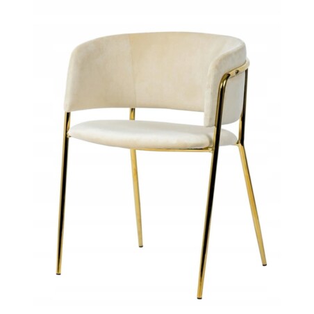 Wygodne krzesełko Delta KH1301100120 do kuchni beżowe złote, King Home