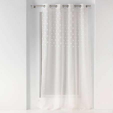 Firanka do salonu ze zdobieniem w kropki, na przelotkach, 140 x 240 cm, Douceur d'intérieur