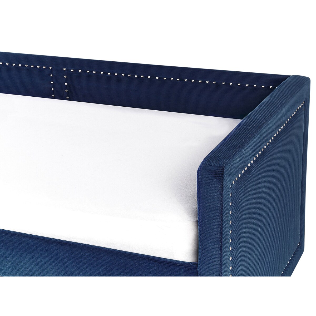 Łóżko wysuwane tapicerowane 90 x 200 cm niebieskie MIMIZAN