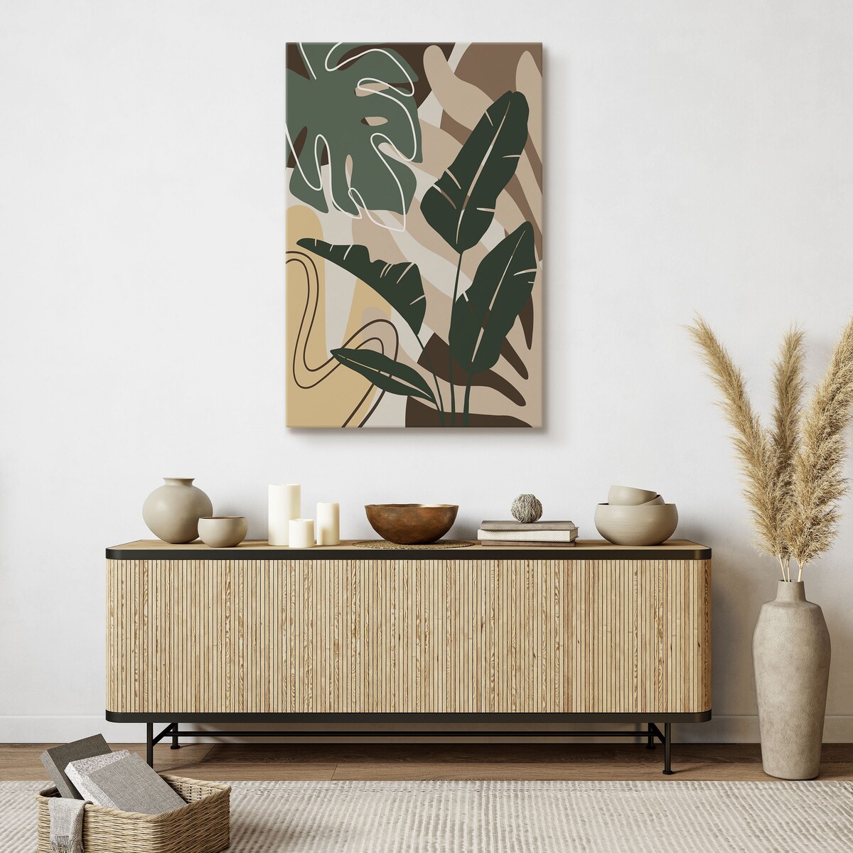 Obraz Zielone Egzotyczne Liście Monstery i Bananowca 30x40cm