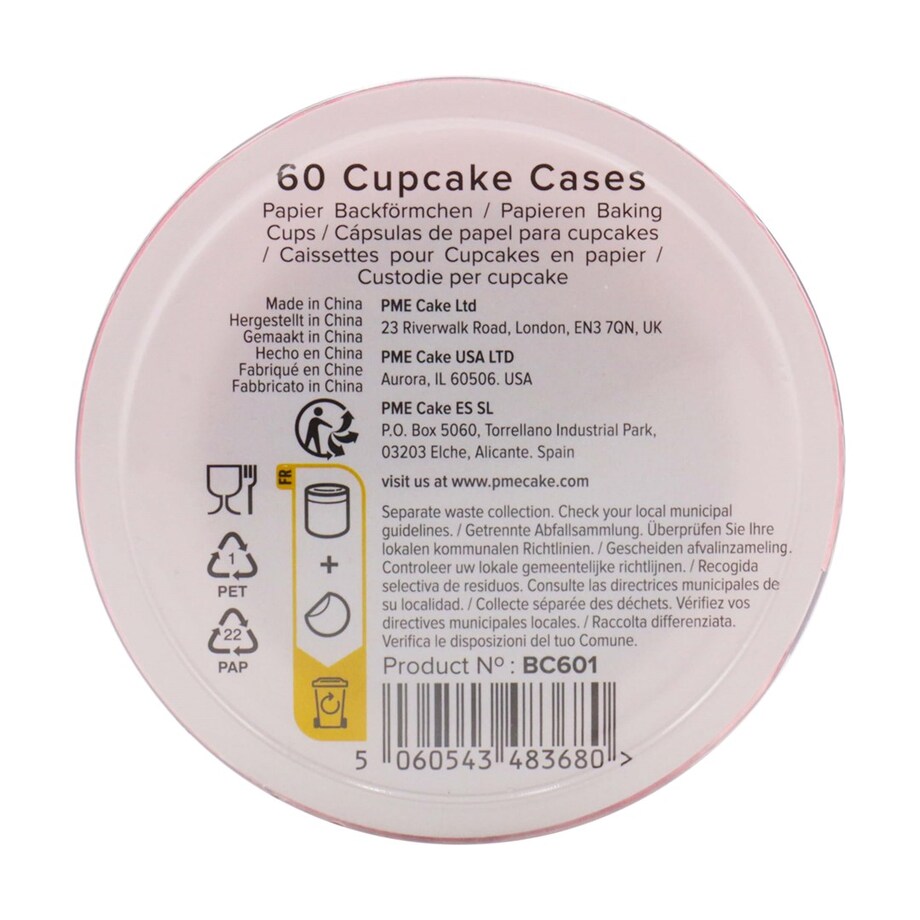 PME Papilotki do pieczenia babeczek (60 sztuk) różowy