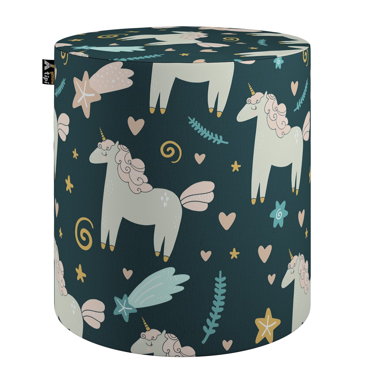 Puf Bobby, niebieski, ø40, wys. 40 cm, Magic Collection