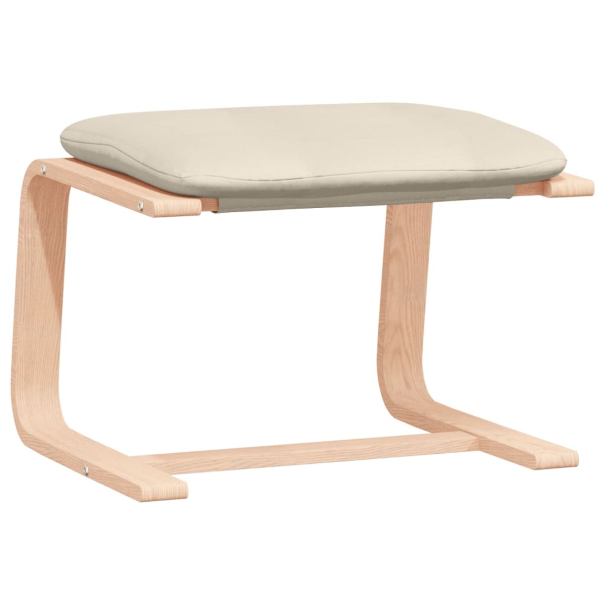 vidaXL Fotel z podnóżkiem, kremowa, obity tkaniną