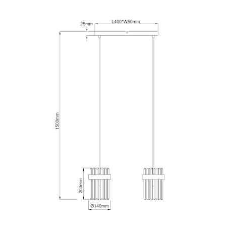 Lampa sufitowa wisząca Light Prestige Vetro chrom 2 x E14 1 szt.