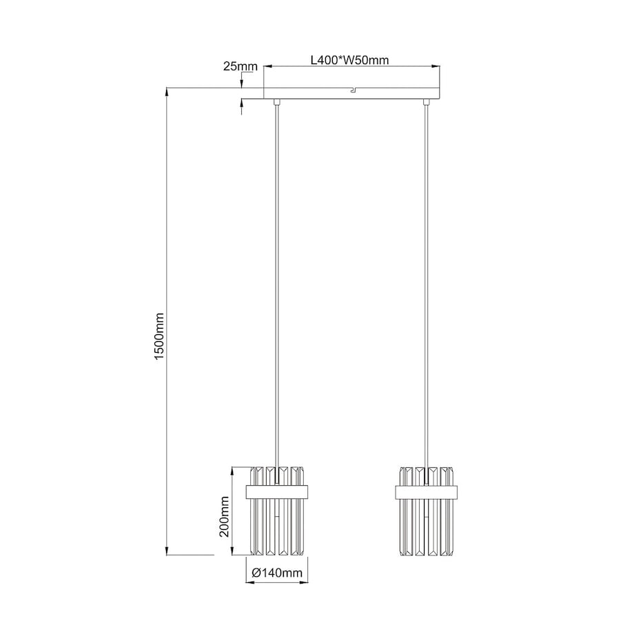 Lampa sufitowa wisząca Light Prestige Vetro chrom 2 x E14 1 szt.