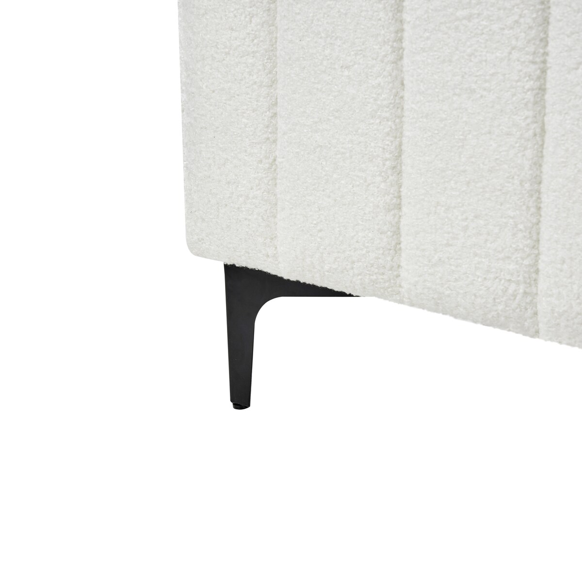 Łóżko Boucle LUNAN 160 x 200 cm Złamana biel