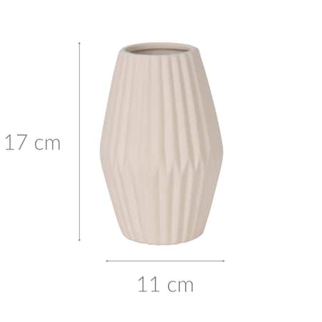 Ceramiczny wazon prążkowany, wys. 17 cm