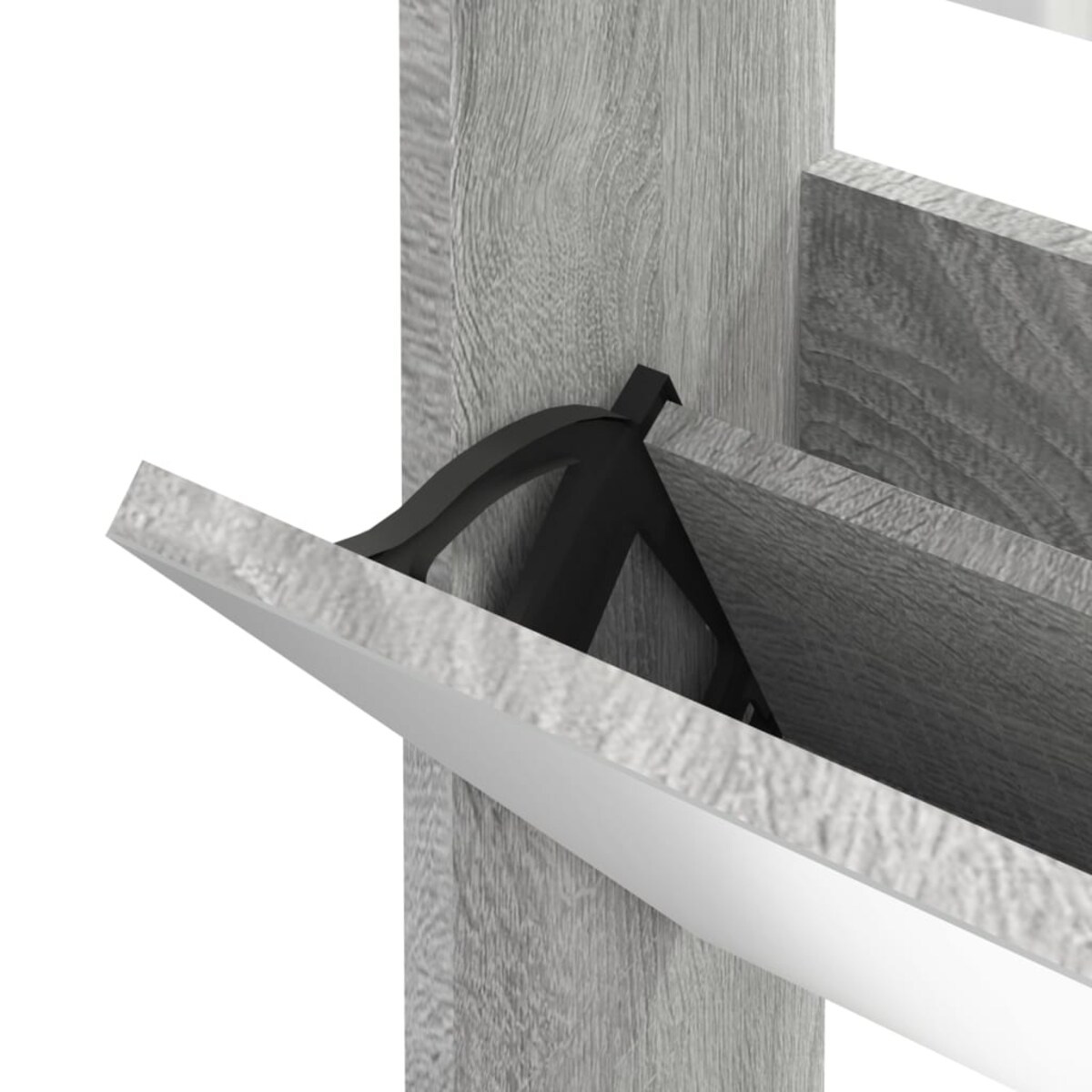 vidaXL Szafka na buty, lustro i 3 szuflady, szary dąb, 63x17x102,5 cm