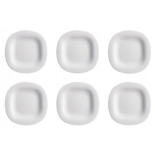 TALERZE PŁYTKIE kwadratowe szare 6x 27 cm LUMINARC