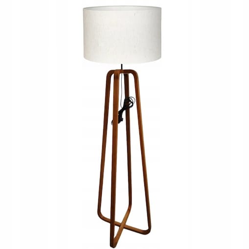LAMPA STOJĄCA PODŁOGOWA BOHO WYSOKA 140cm E27 DREWNIANA DO SALONU SYPIALNI