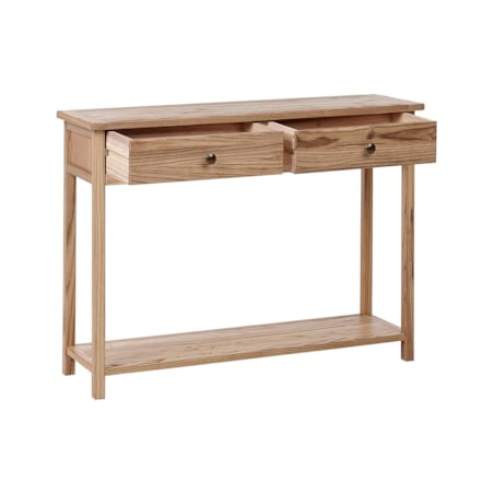 Konsola 2 szuflady 100 cm jasne drewno SALTON