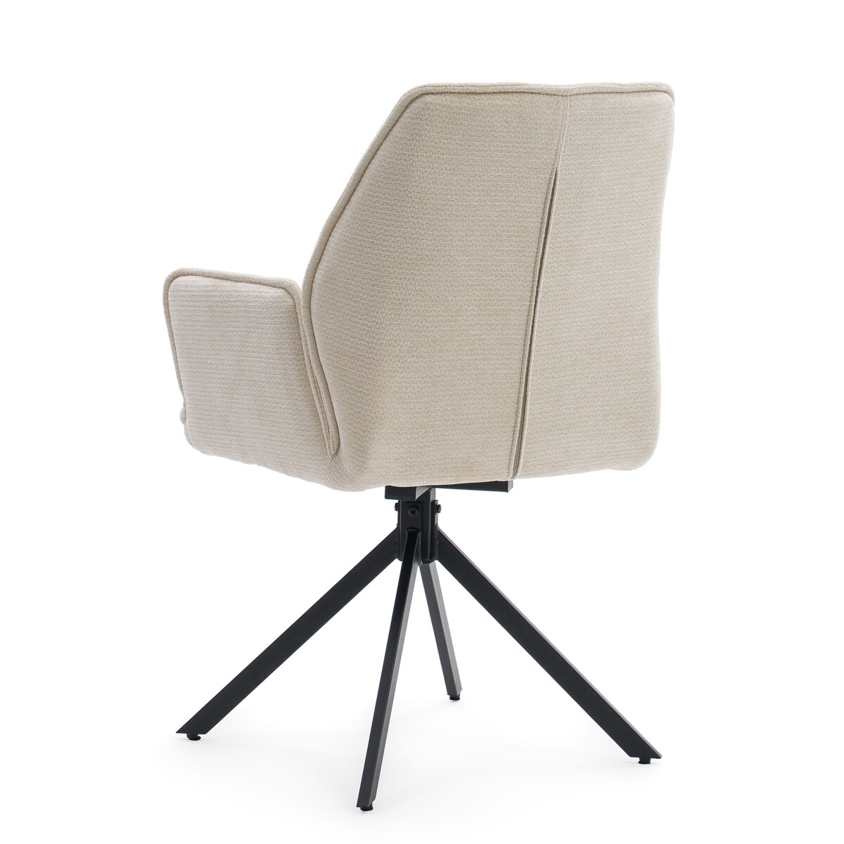 Krzesło tapicerowane obrotowe szenilowe do salonu MERANO kremowe