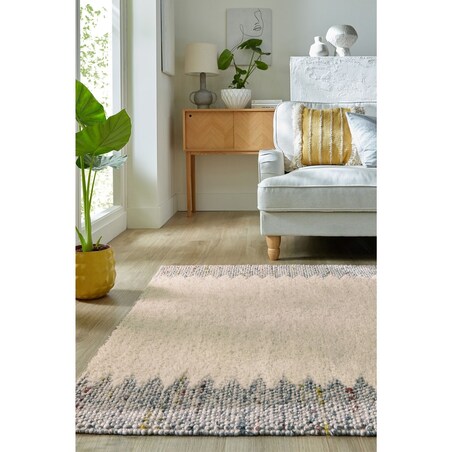 Dywan Wełniany Ramka Minerals Border Czarny/Kremowy 160x230