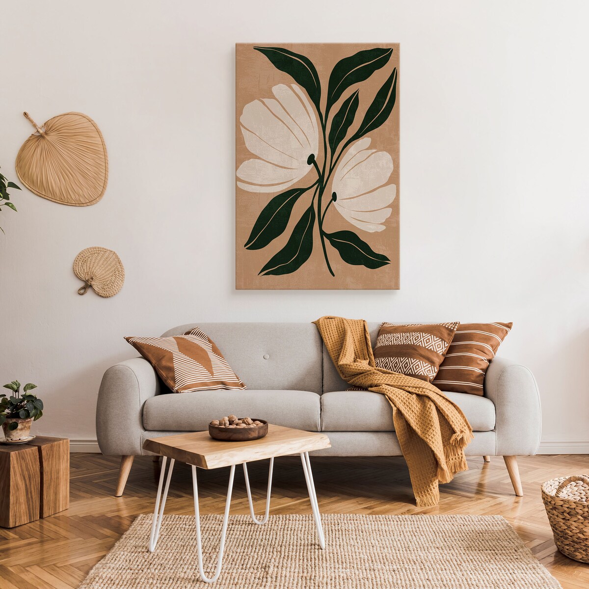 Obraz Akwarelowe Białe Kwiaty Polne 30x40cm