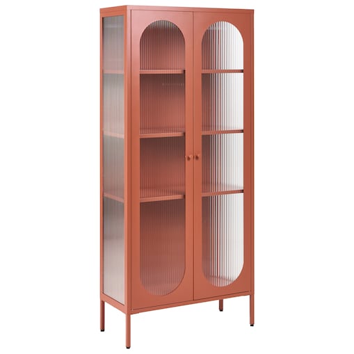 Witryna ze szklaną gablotą FOXTON 80 cm Metal Złoty brąz