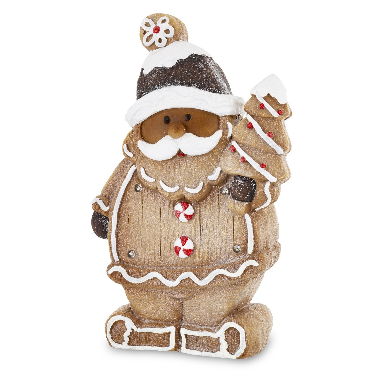 Figurka świętego Mikołaja LED 41x25x9 cm w czarnej czapce