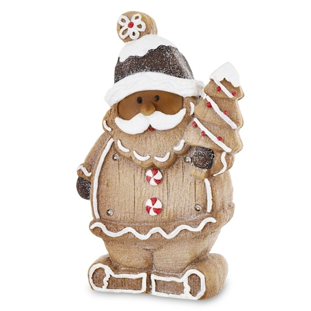 Figurka świętego Mikołaja LED 41x25x9 cm w czarnej czapce