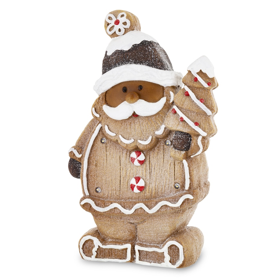 Figurka świętego Mikołaja LED 41x25x9 cm w czarnej czapce