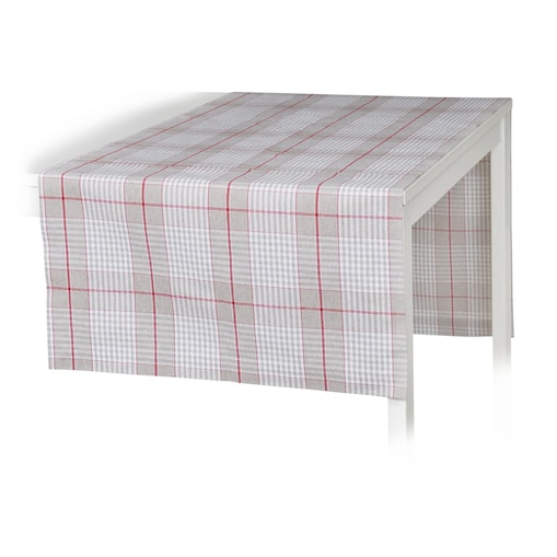 Bieżnik w klasyczną kratę Glen Check szaro-bordową – 50 × 220 cm