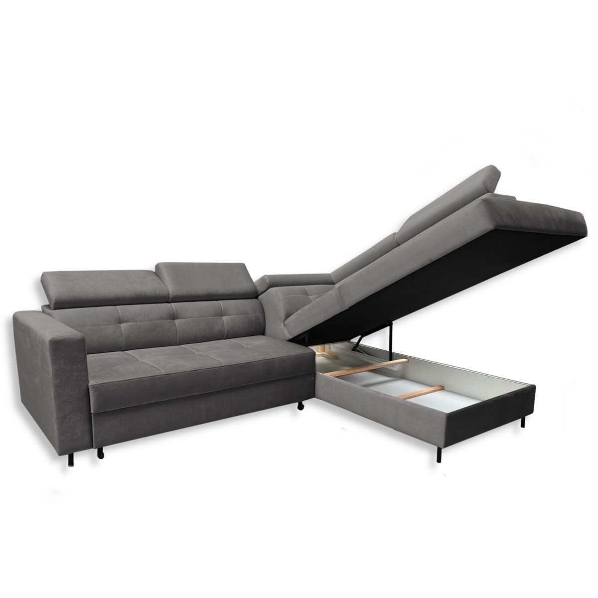 Narożnik z funkcją spania TAKO prawostronny - grafitowy