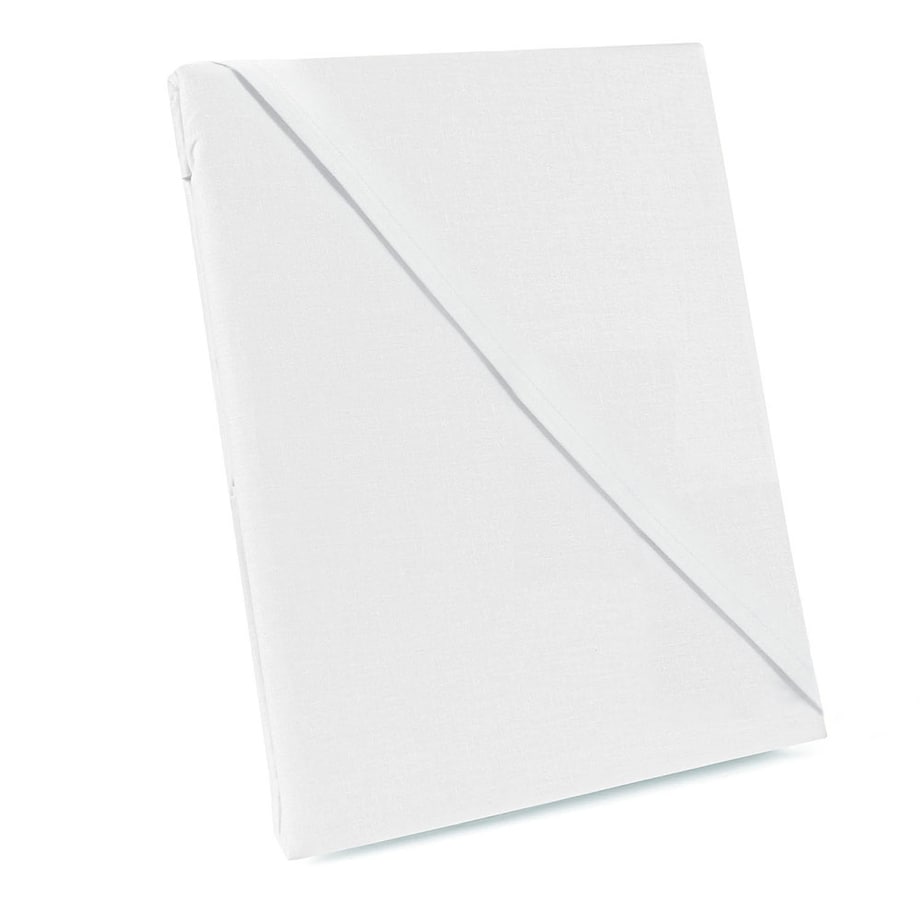 Prześcieradło bawełniane bez gumki 160x200 + dodatkowe 20cm po bokach białe