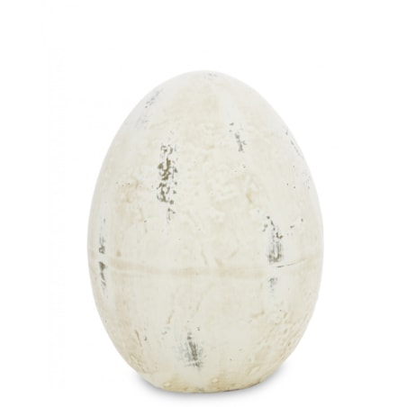 Dekoracja - beżowe jajko z ceramiki 18,5x13,5x13,5 cm ITNOL - II