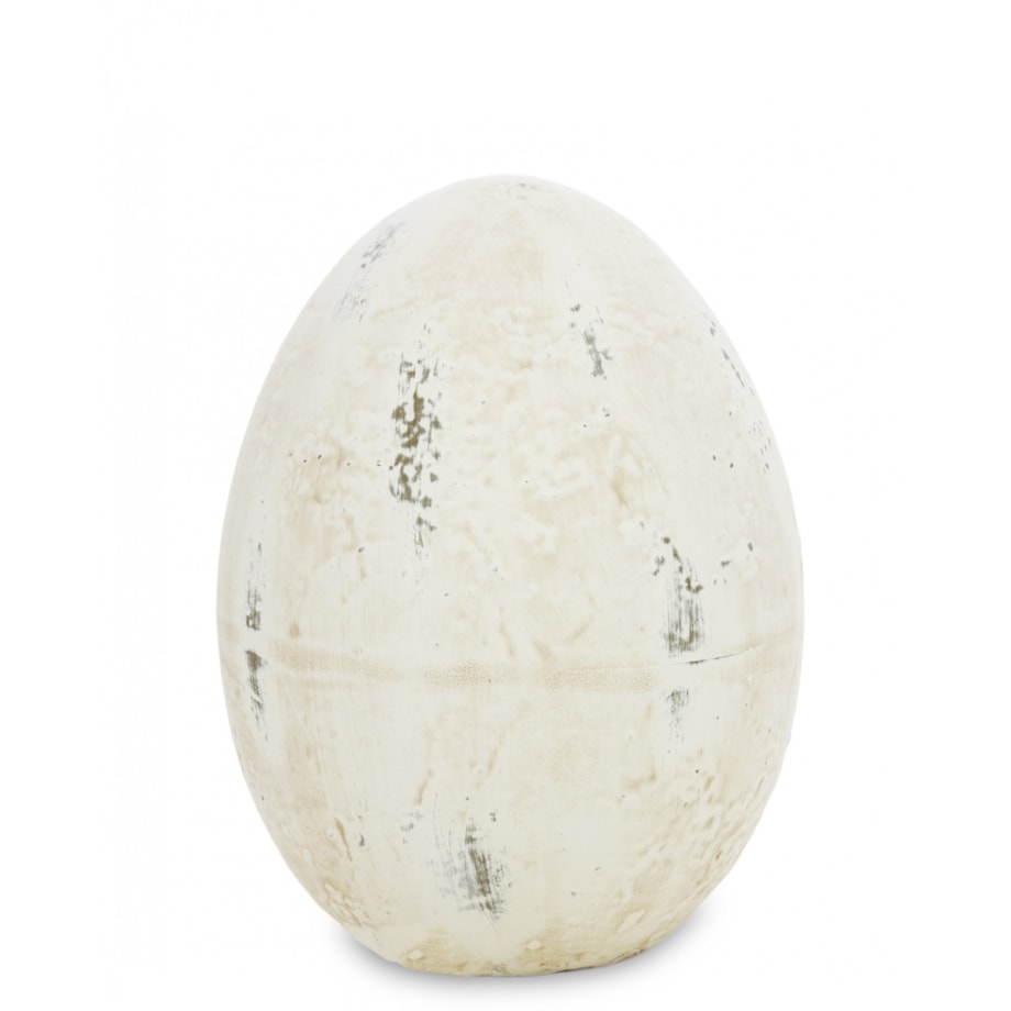Dekoracja - beżowe jajko z ceramiki 18,5x13,5x13,5 cm ITNOL - II