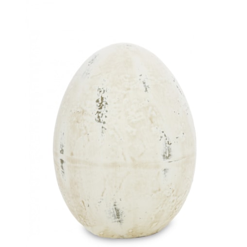Dekoracja - beżowe jajko z ceramiki 18,5x13,5x13,5 cm ITNOL - II