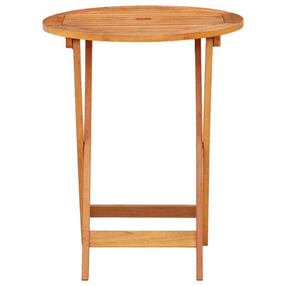 vidaXL Składany stół ogrodowy, Ø60x75 cm, lite drewno eukaliptusowe