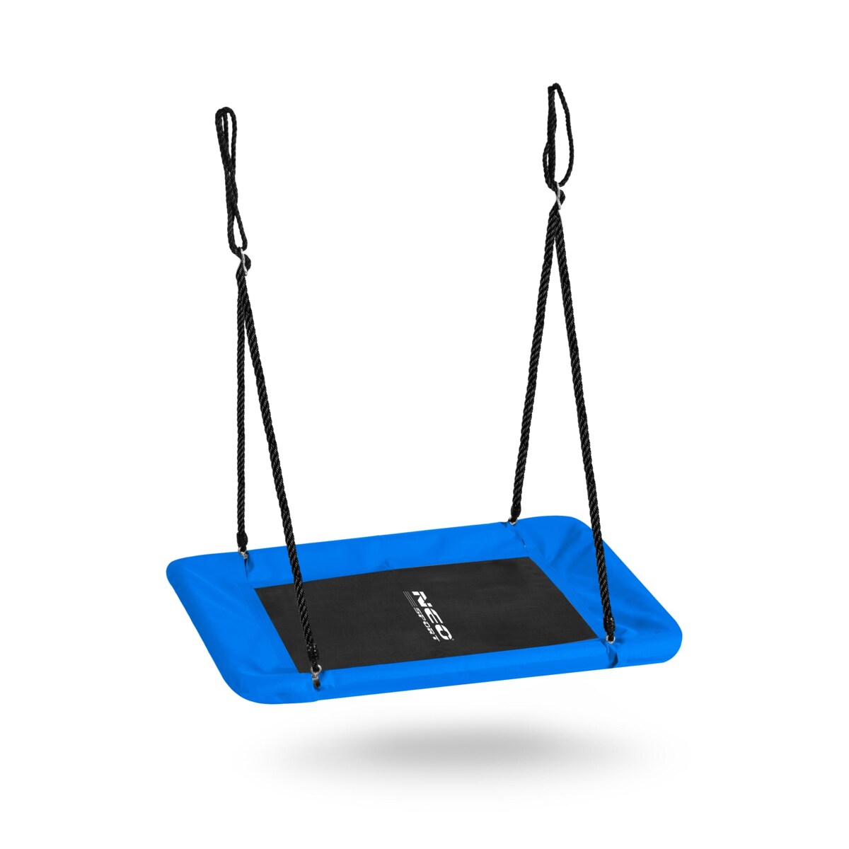 Huśtawka ogrodowa Neo-Sport bocianie gniazdo fotel wiszący 110x70 cm czarno-niebieska