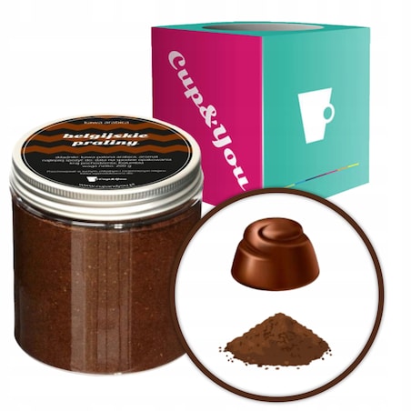 Kawa aromatyzowana mielona smak BELGIJSKIE PRALINY ARABICA Cup&You 200g na prezent upominek dla kobiety mężczyzny faceta mamy taty żony męża