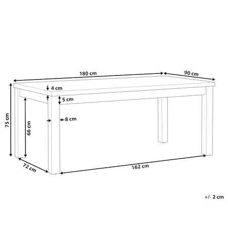 Stół ogrodowy OSTUNI 180 cm 90 cm Beton Szary