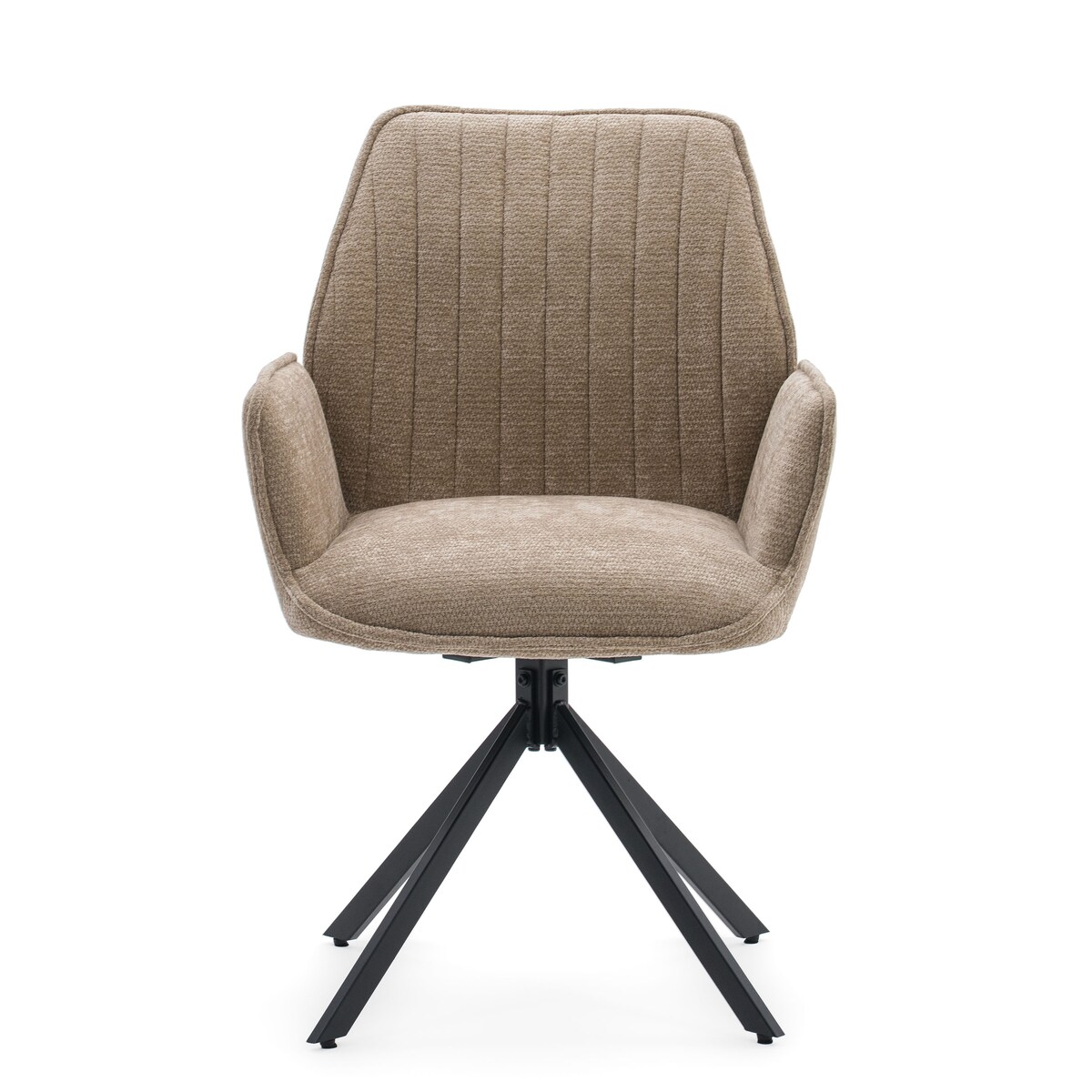 Krzesło tapicerowane obrotowe szenilowe do salonu MERANO beżowe