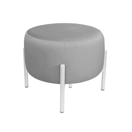 Pufa WILFRED MG VELVET szara/biała