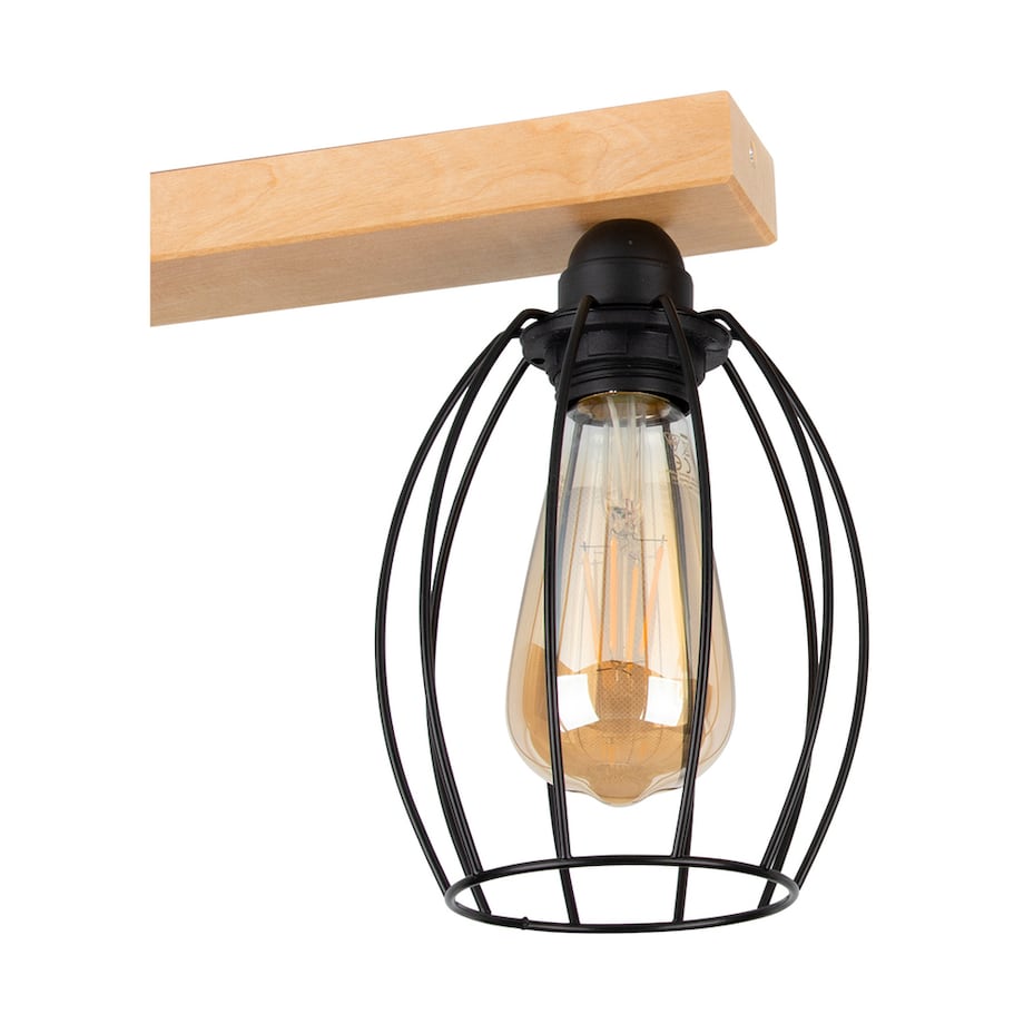 Drewniana Lampa Sufitowa BRITOP Lighting 2xE27 Max.60W Naturalna Brzoza z Akcentem Czerni, Polski Producent, 1 szt.