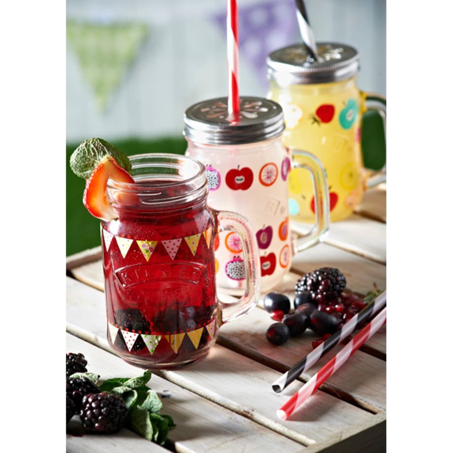 Szklany słoik z uchem owoce, 400 ml, Kilner