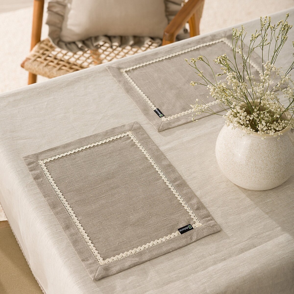 Podkładka z koronką 30x40 cm 2 szt. 30x40 lniany