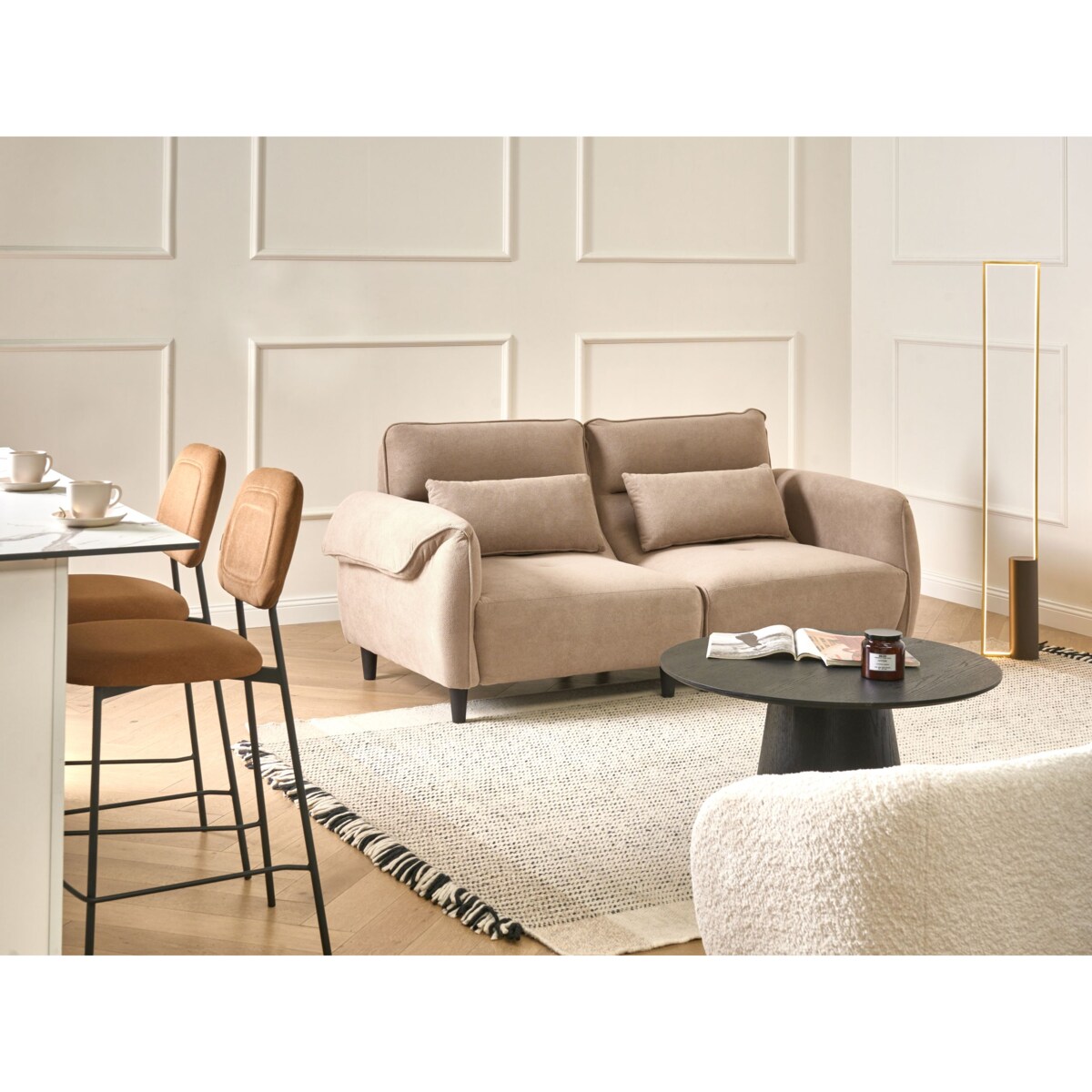 Sofa dla 3 osób WETLAN Jasnobrązowy