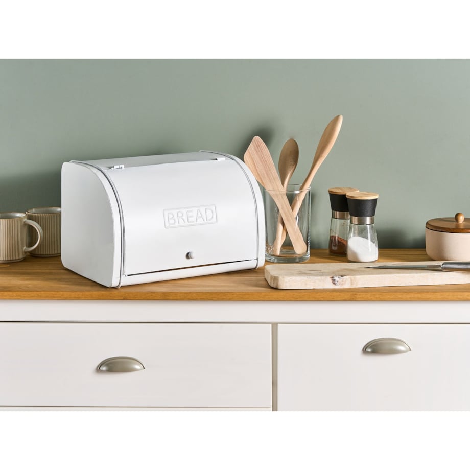 Chlebak metalowy biały CAROUBE