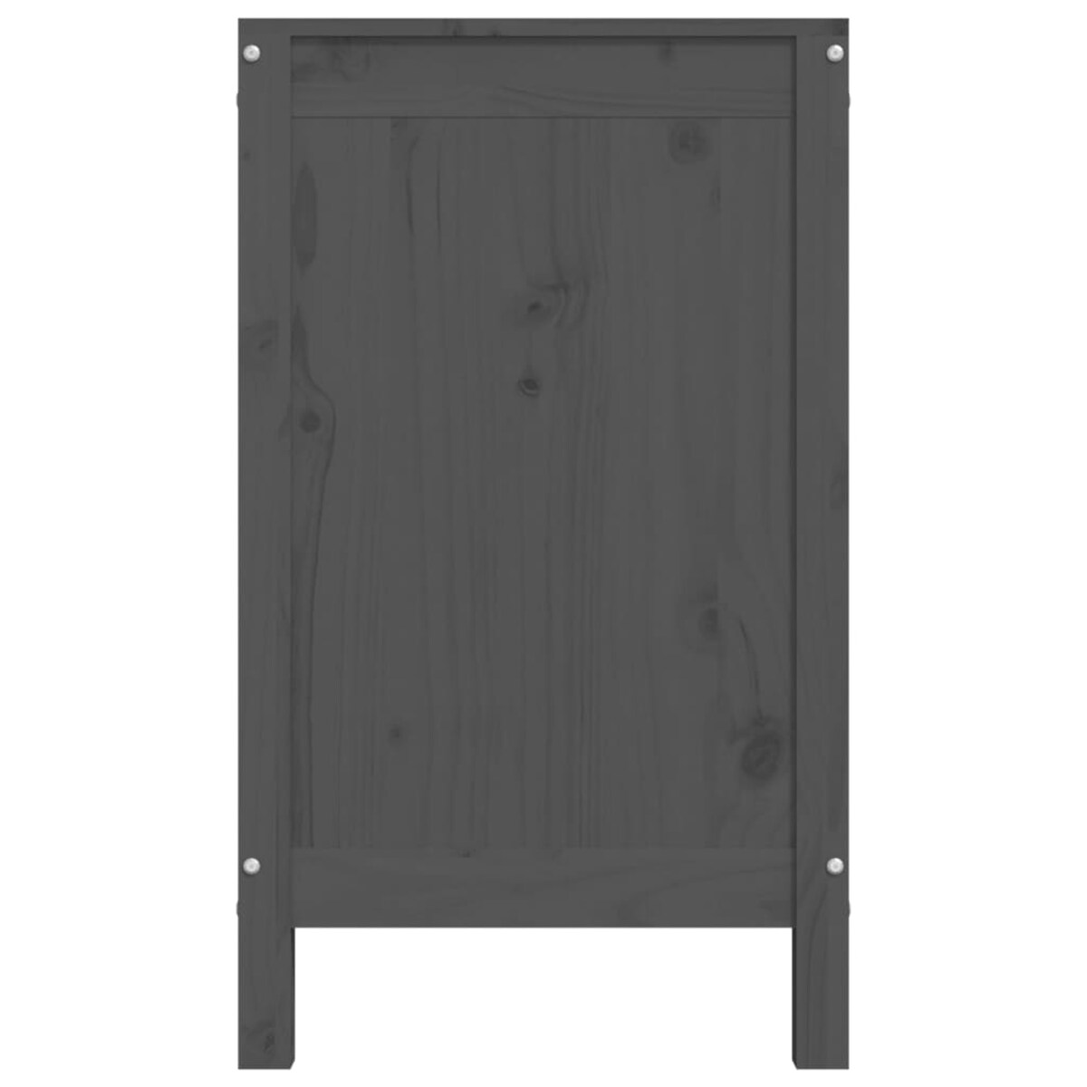 vidaXL Skrzynia na pranie, szara, 88,5x44x76 cm, lita sosna